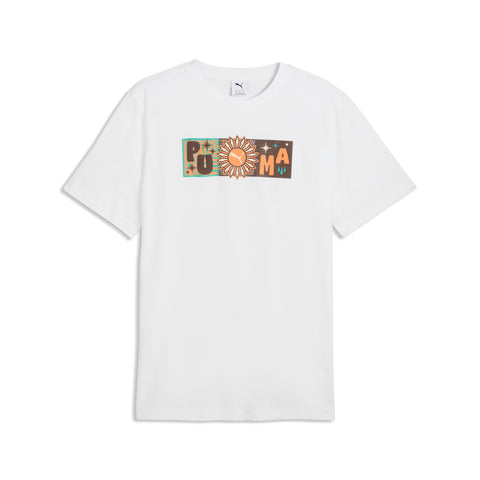 PUMA sunset drive graphic tee men in white