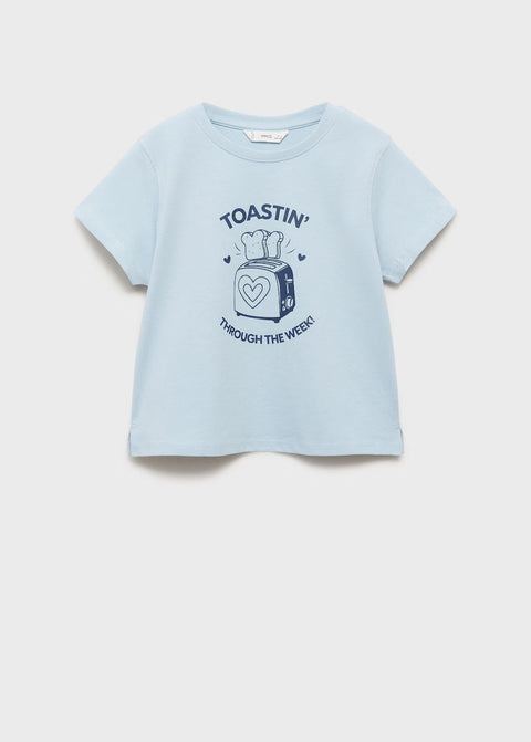 Mango t-shirt cereal in sky blue