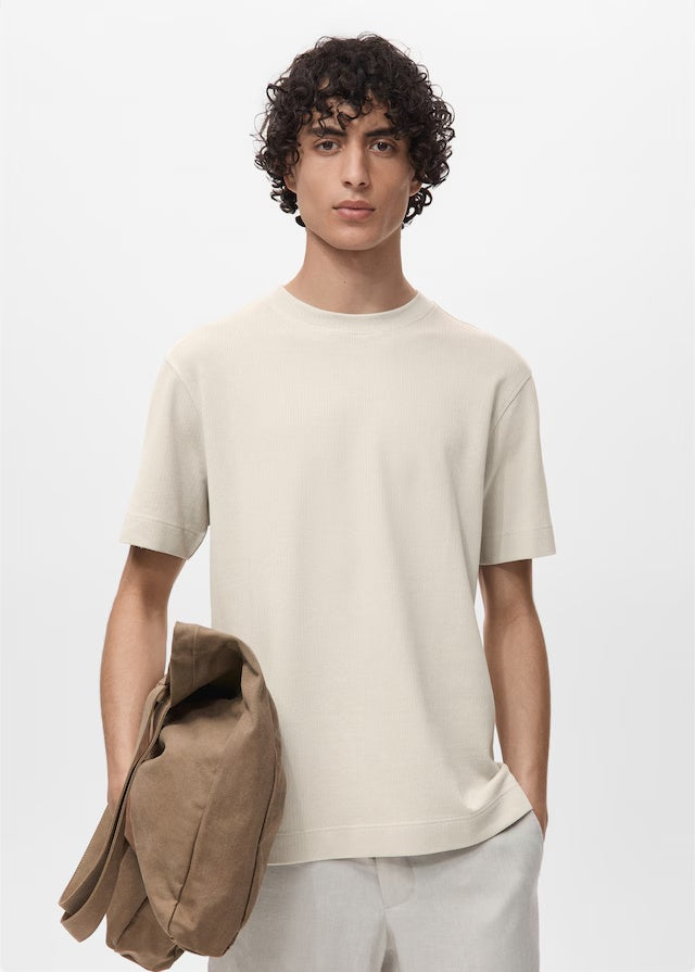 Mango t-shirt algarvet in Ice