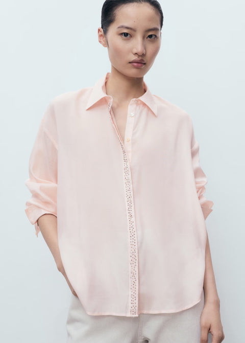 Mango shirt joya in pastel pink