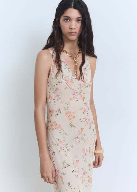 Mango dress betty in salmon