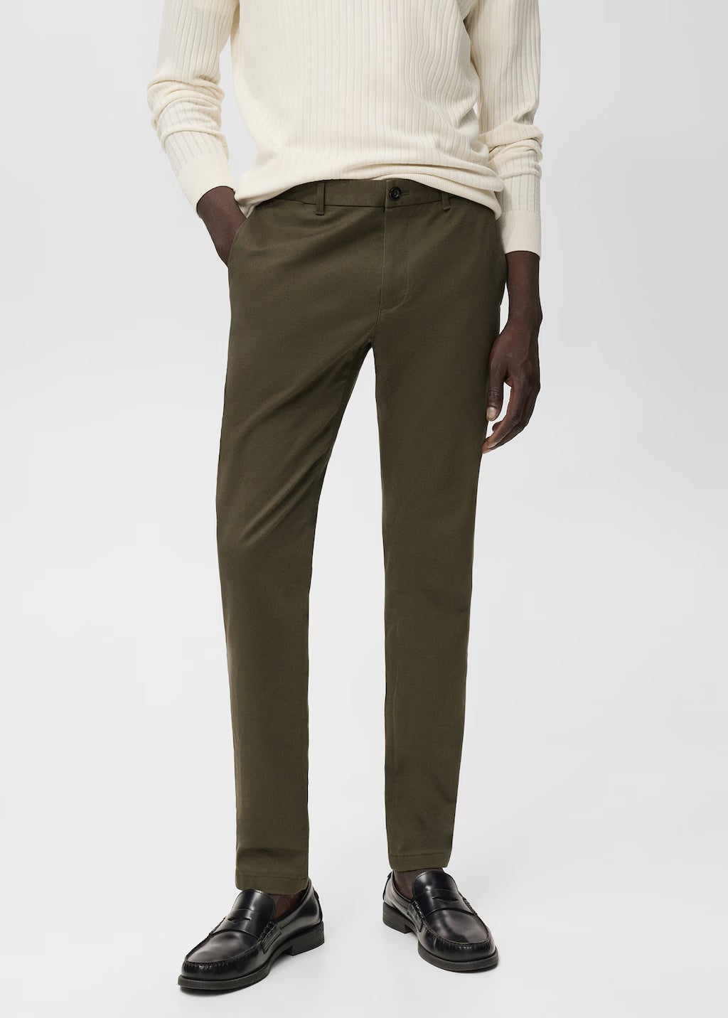 Mango trousers barna in Khaki