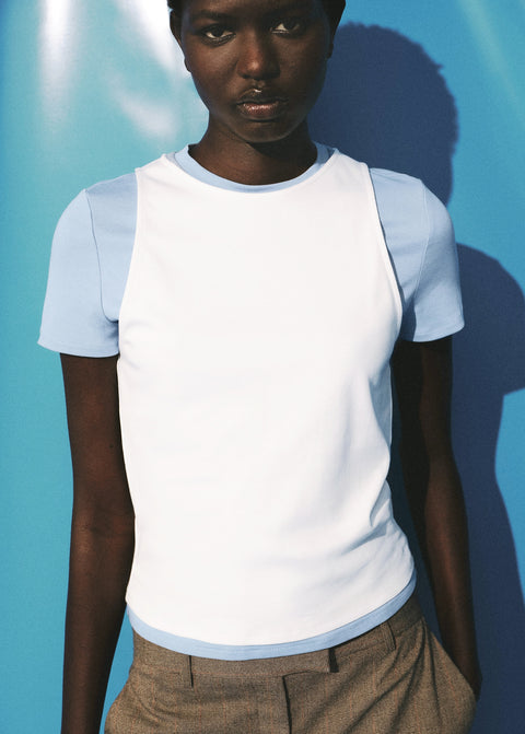 Mango t-shirt coren in sky blue