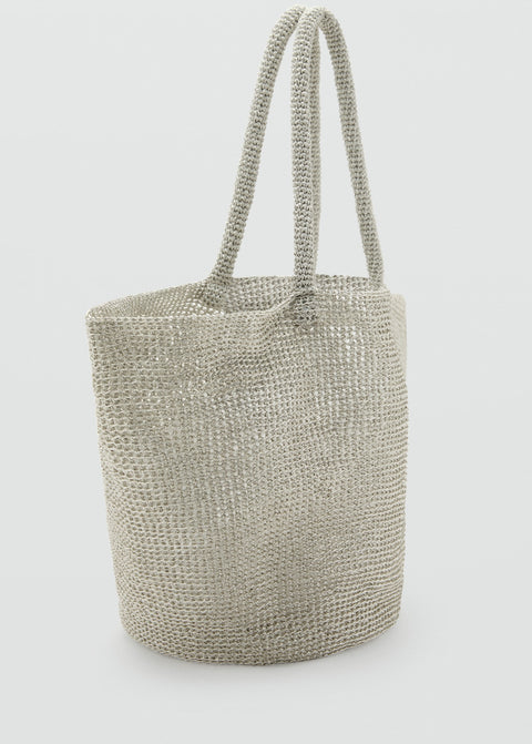 Mango shoulder bag platino in silver