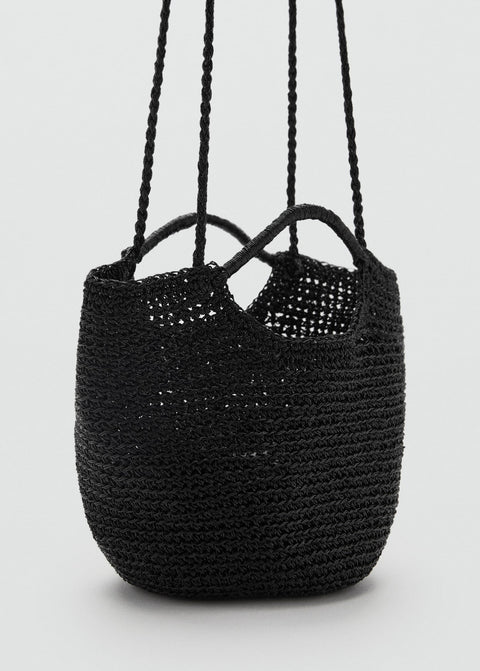 Mango crossbody bag platino in black