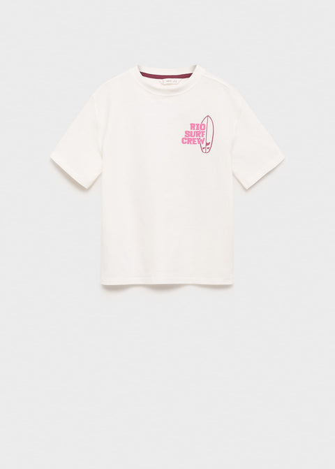 Mango t-shirt riocrew in off white
