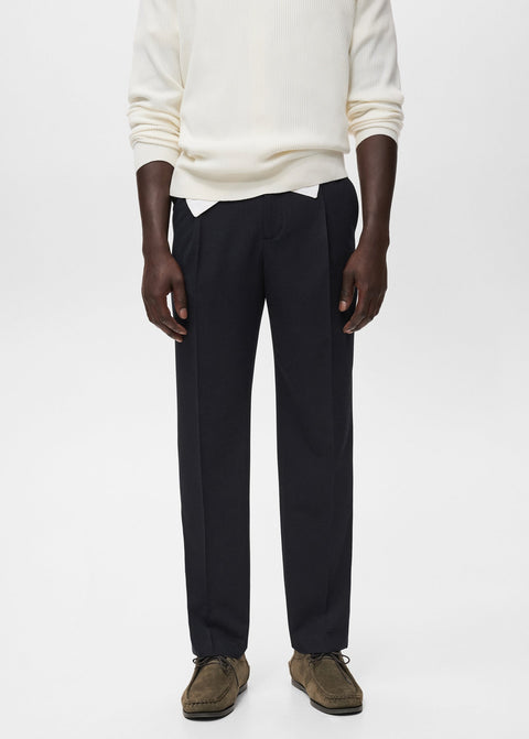 Mango trousers light in navy blue