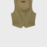 Mango vest max in Khaki - B