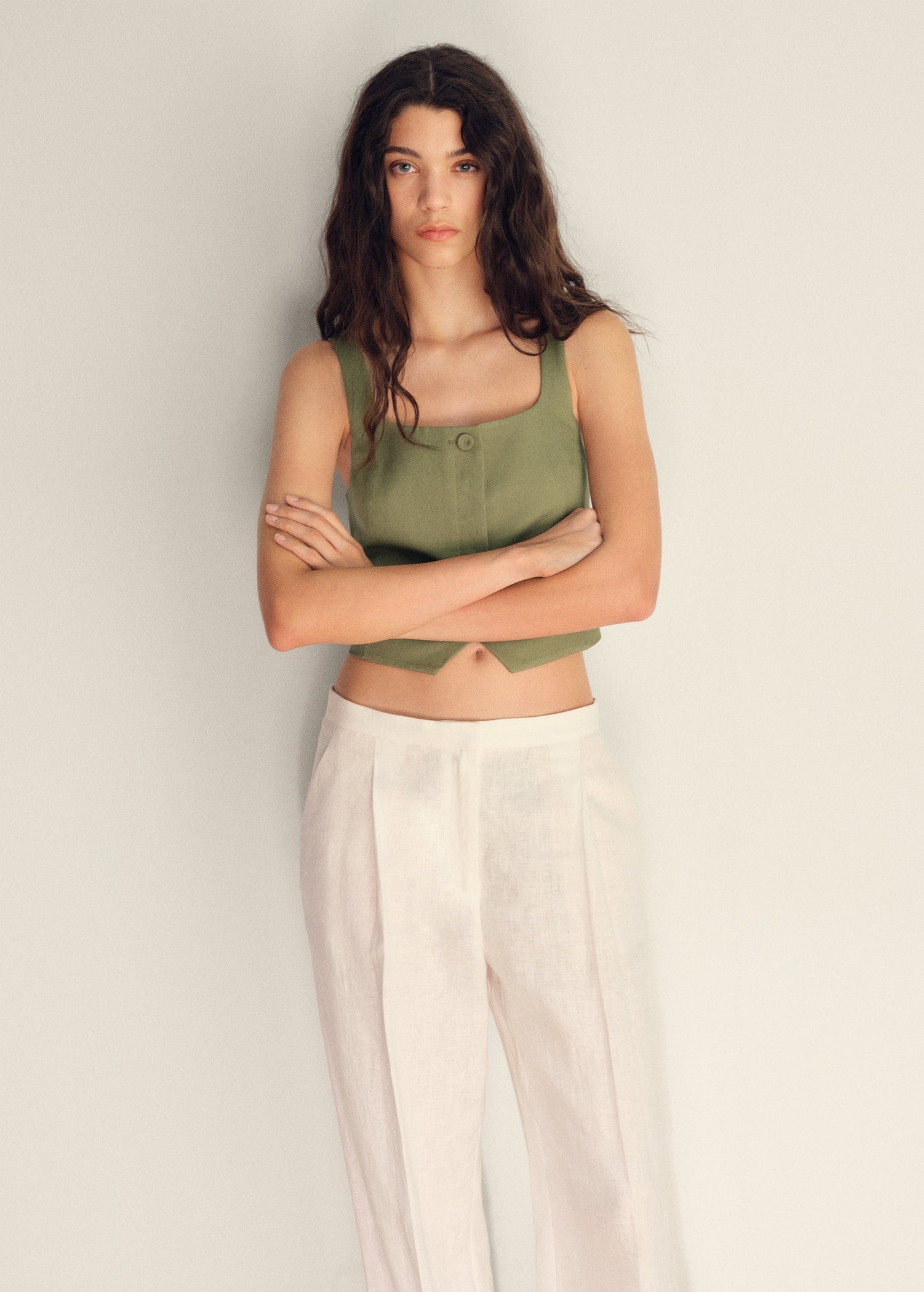 Mango vest max in Khaki - D6