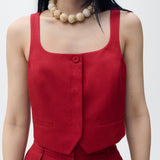 Mango vest max in Garnet