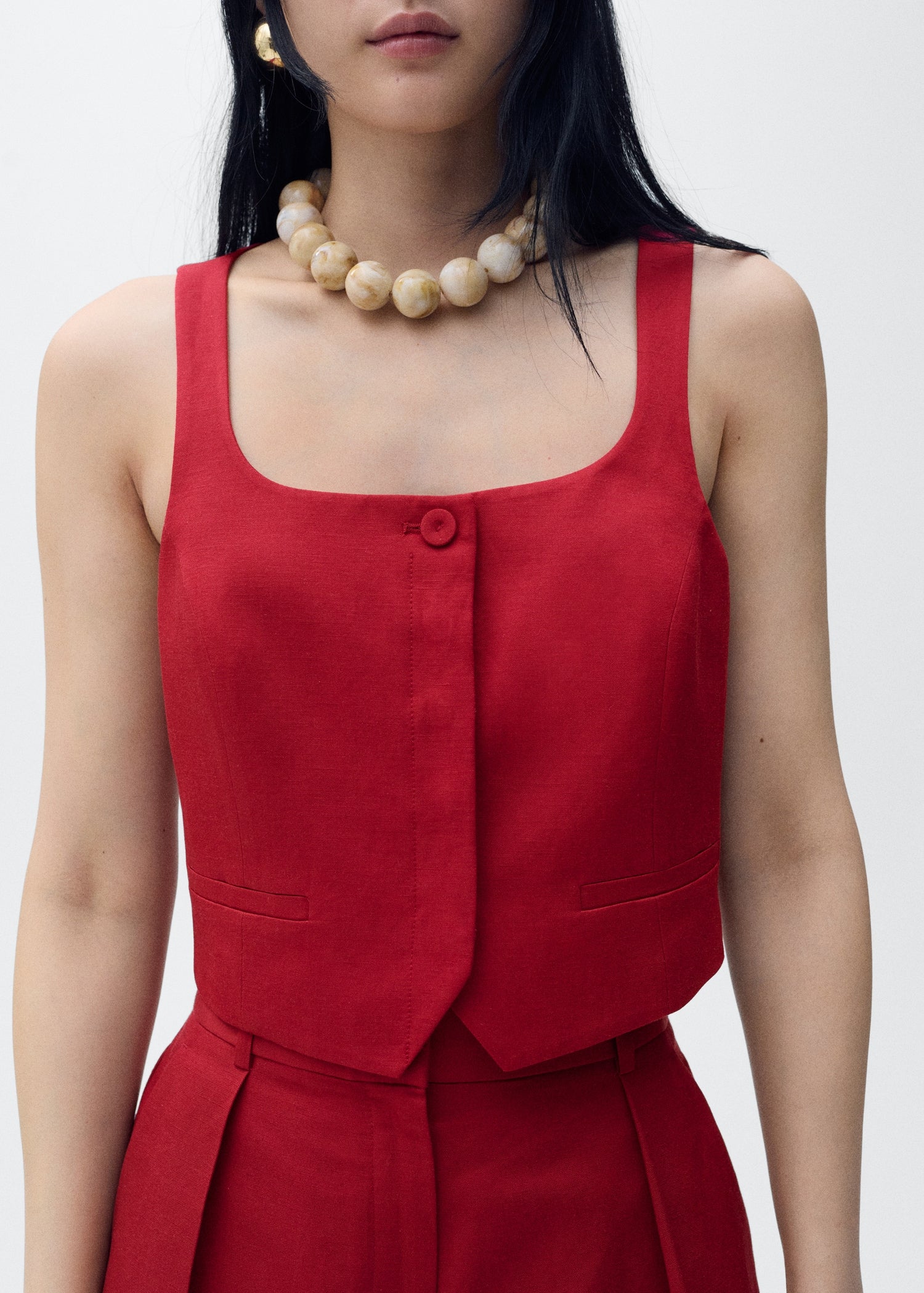 Mango vest max in Garnet