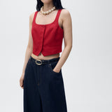 Mango vest max in Garnet - D2