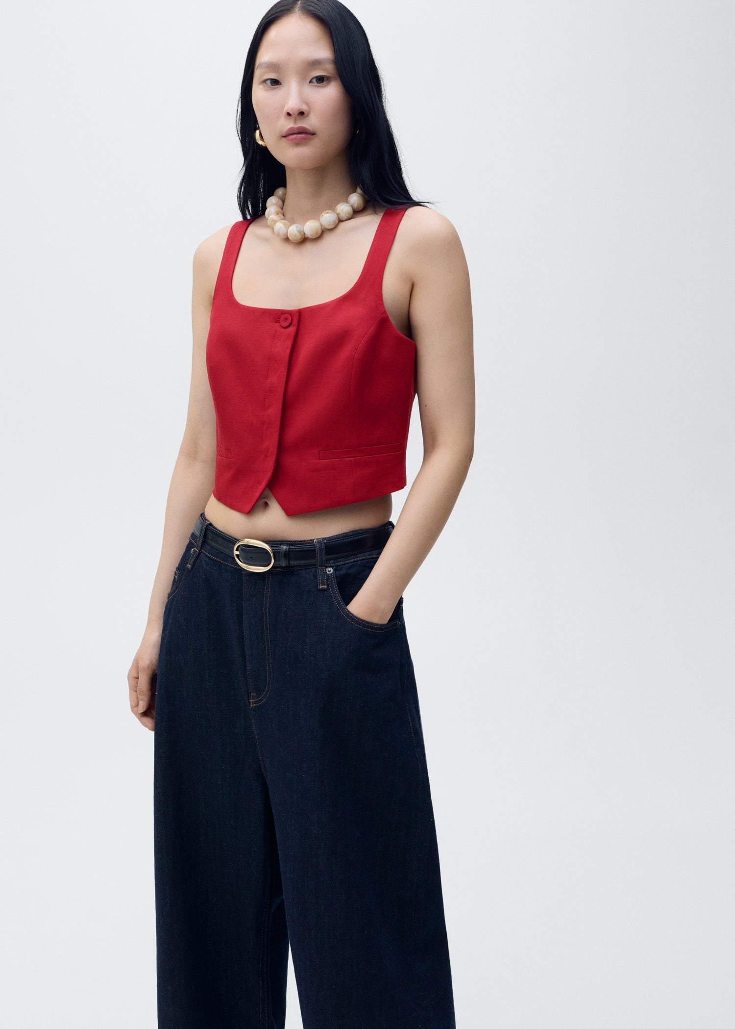 Mango vest max in Garnet - D2