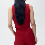 Mango vest max in Garnet - R