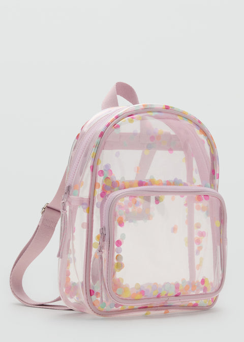 Mango backpack confeti in pale pink