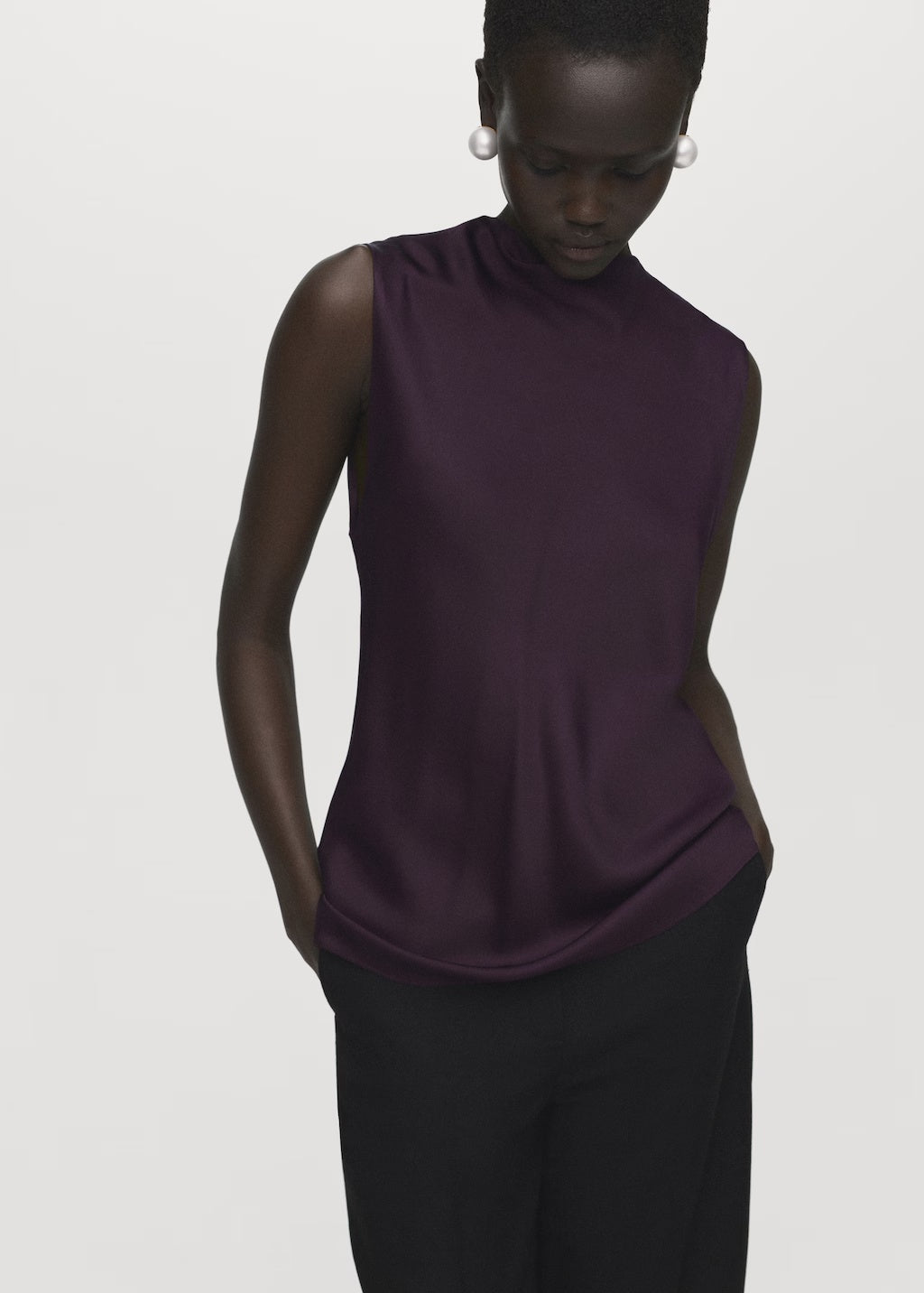 Mango blouse mart in Burgundy