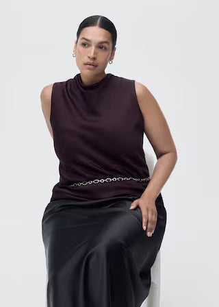 Mango blouse mart in Burgundy - D5