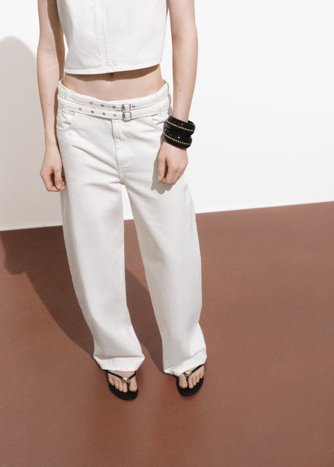 Mango jeans neri in off white