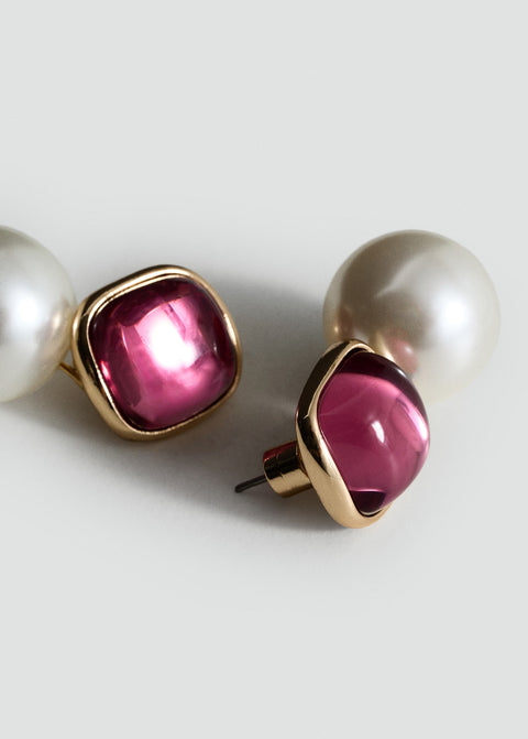 Mango earrings leonora in pastel pink