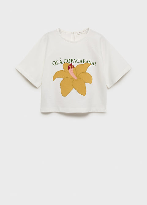 Mango t-shirt summer in off white