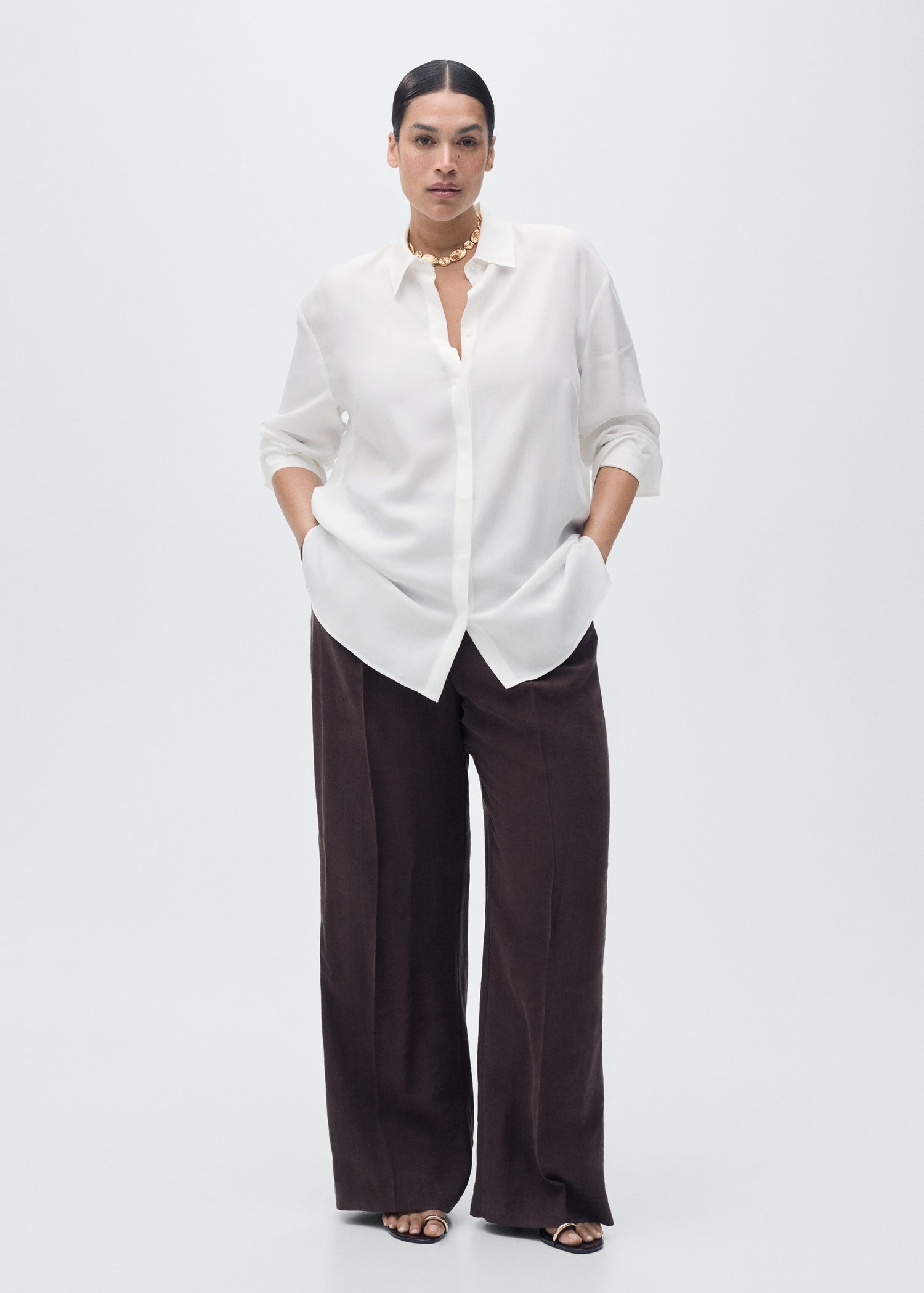 Mango shirt lima in Off White - D3
