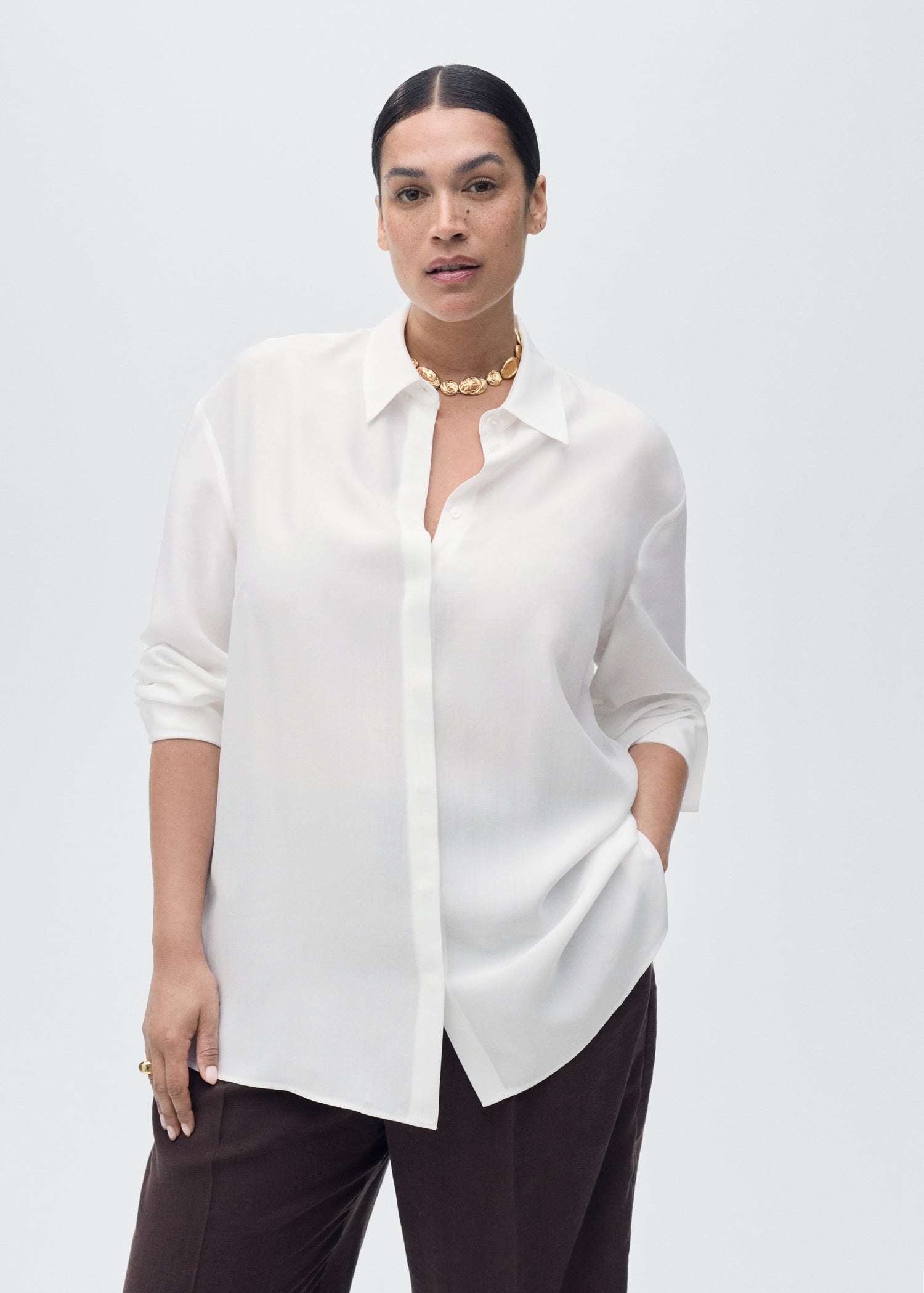 Mango shirt lima in Off White - D5