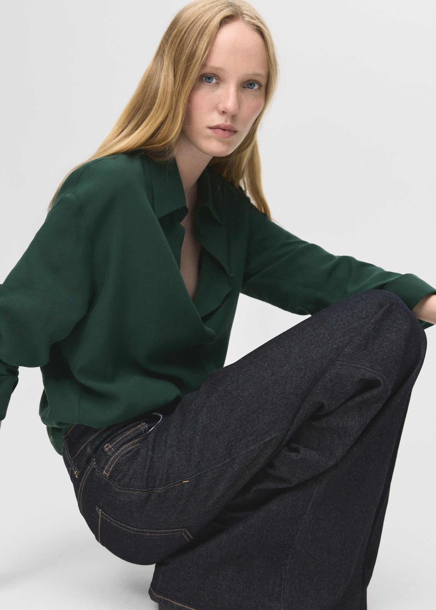 Mango shirt lima in Green