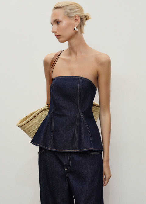 Mango top tony in soft denim