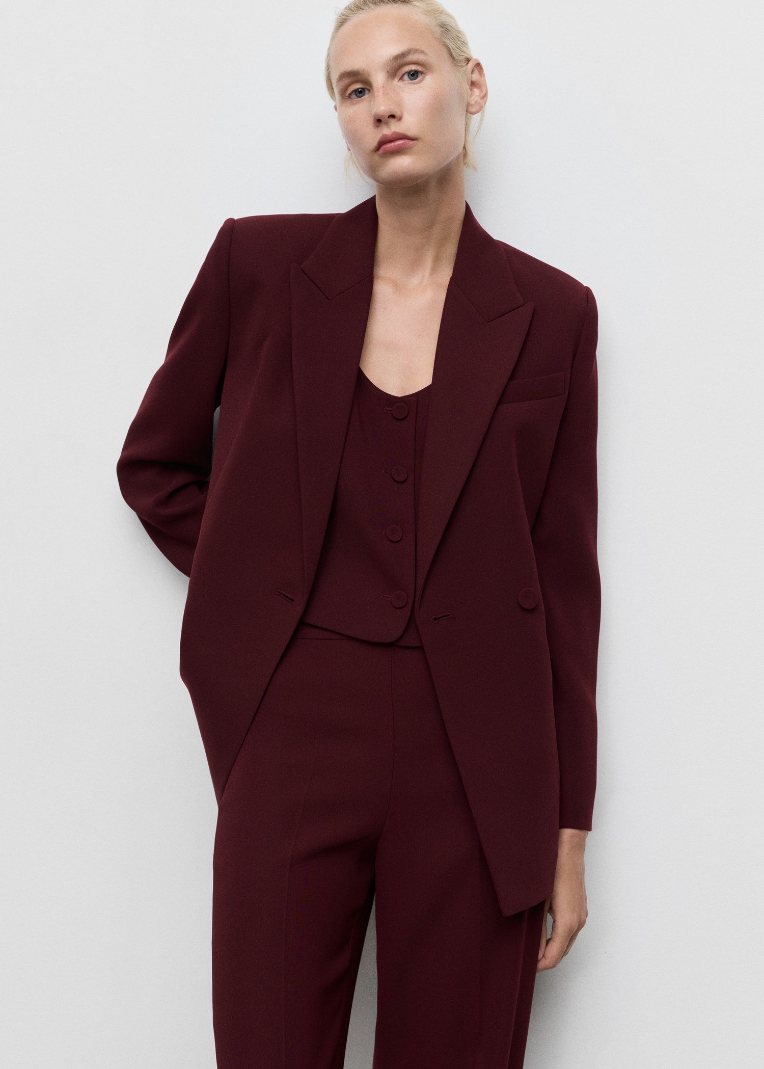 Mango blazer iguana in Garnet