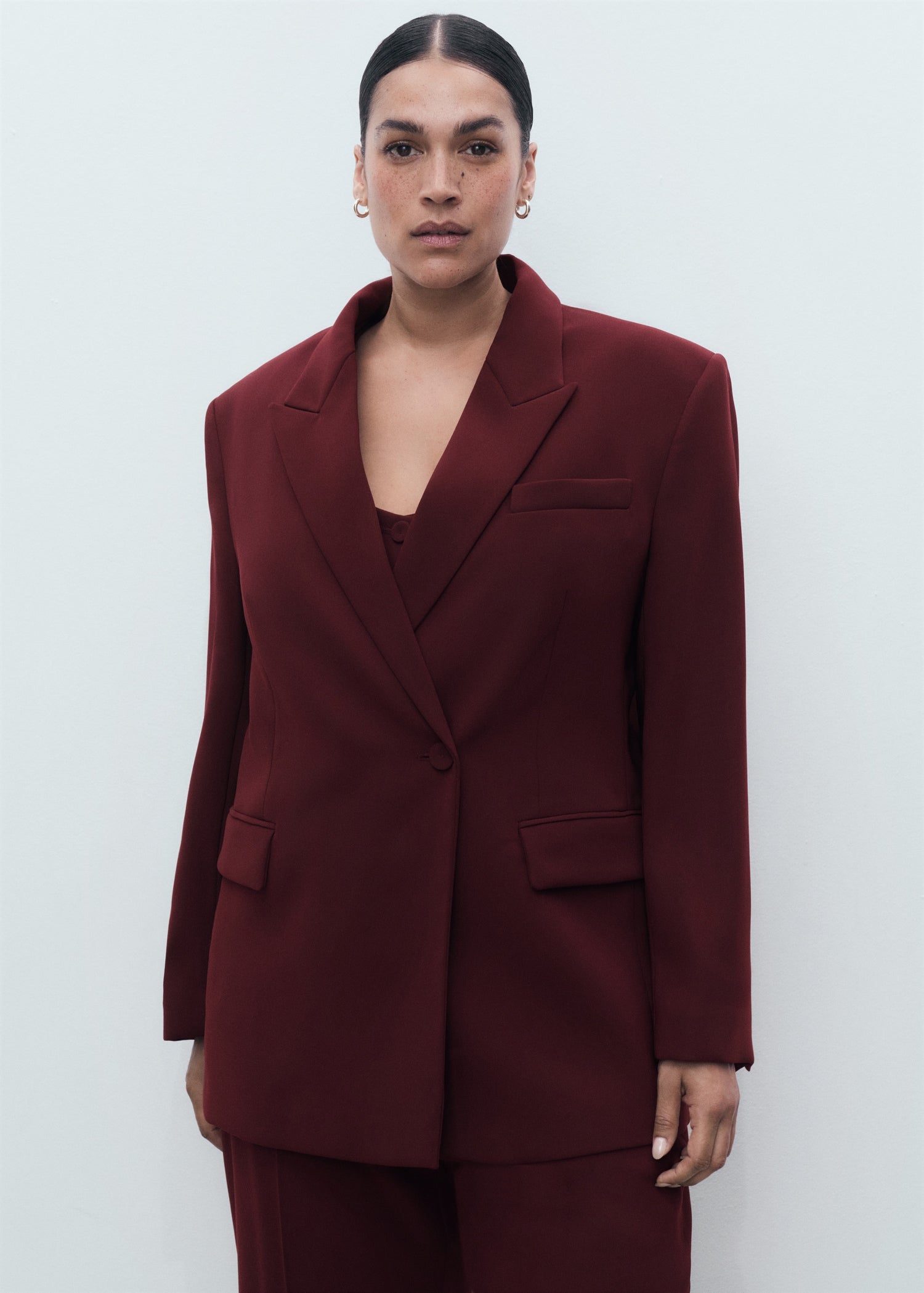 Mango blazer iguana in Garnet - D5