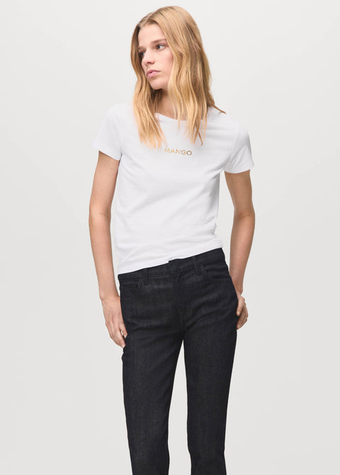 Mango t-shirt mangolog in white
