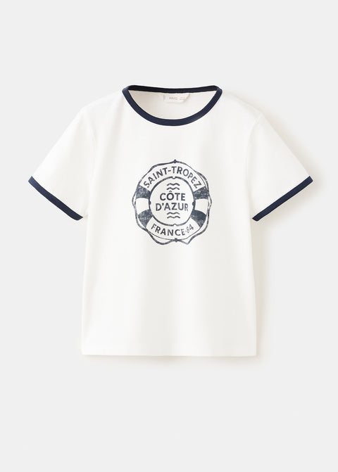 Mango t-shirt saint in off white