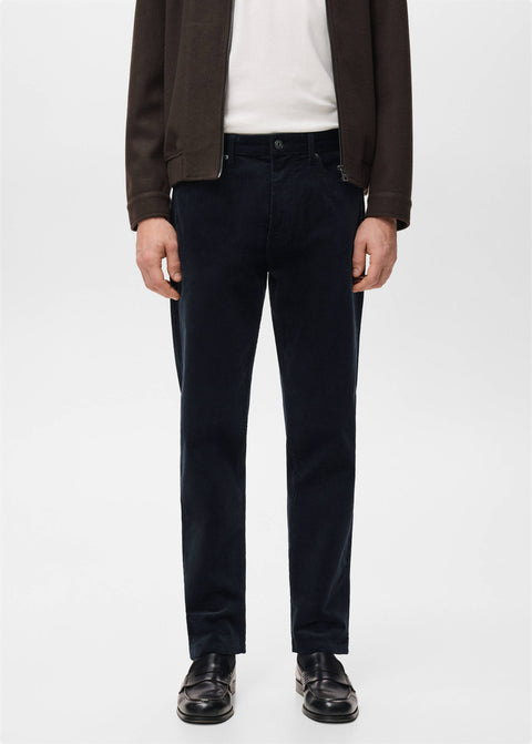 Mango trousers ercolano in midnight blue
