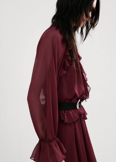 Mango dress cherry in eggplant