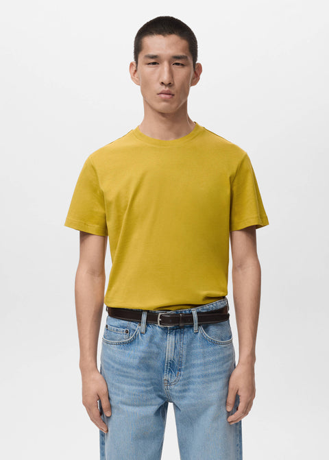 Mango t-shirt cherloh in mustard