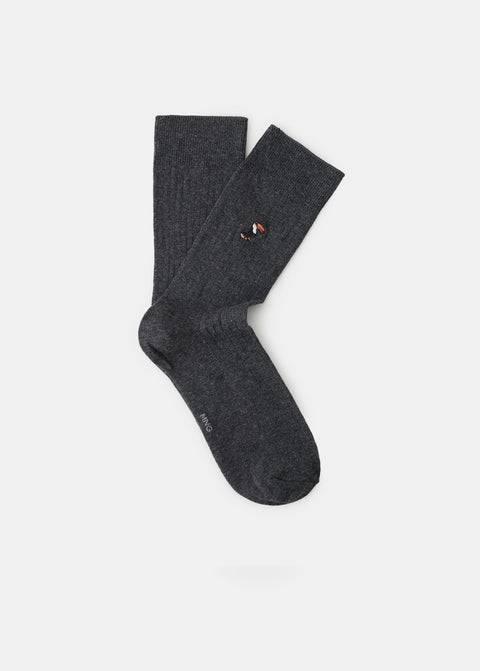 Mango socks toucan in grey