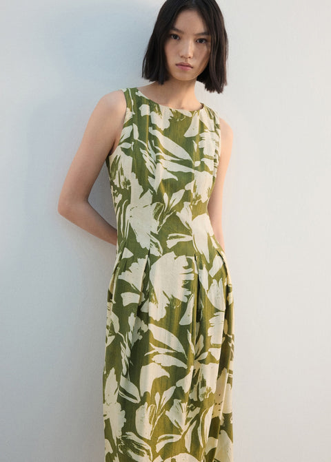 Mango dress spin in green