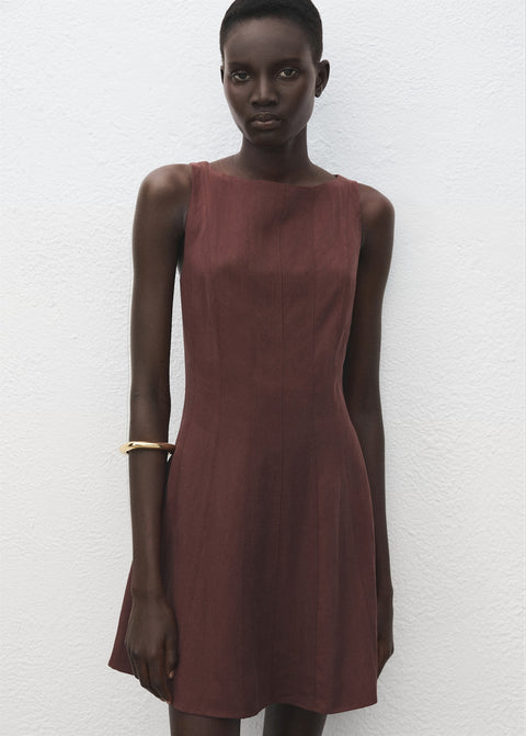 Mango dress lotus in brown