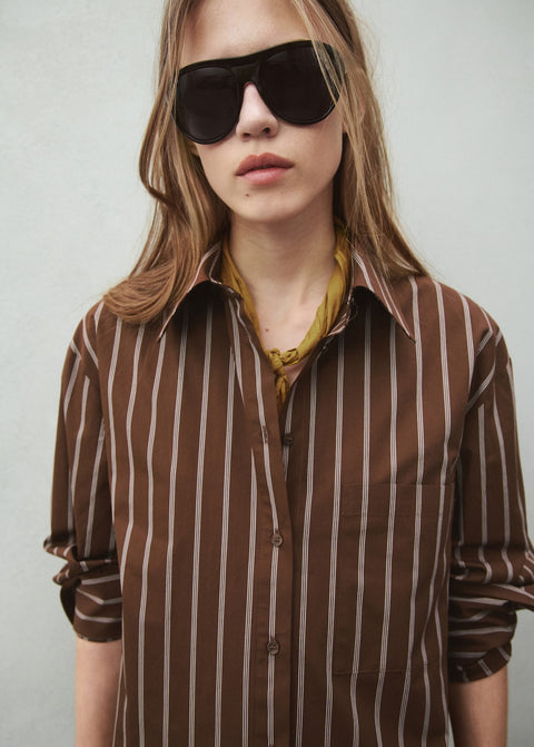Mango shirt llama in brown