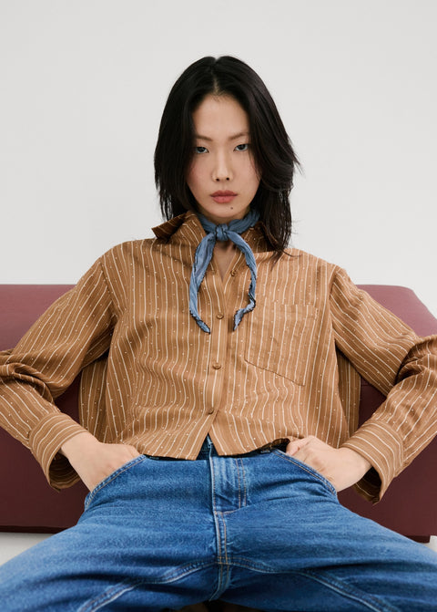 Mango shirt puna in brown