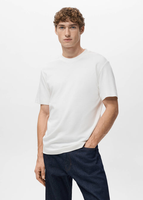 Mango t-shirt kimi in off white
