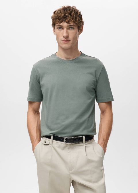 Mango t-shirt cherlo in moss