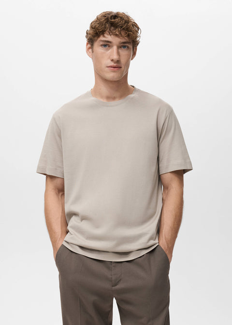 Mango t-shirt bellow in sand