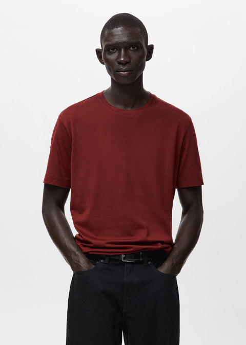 Mango t-shirt bellow in cherry