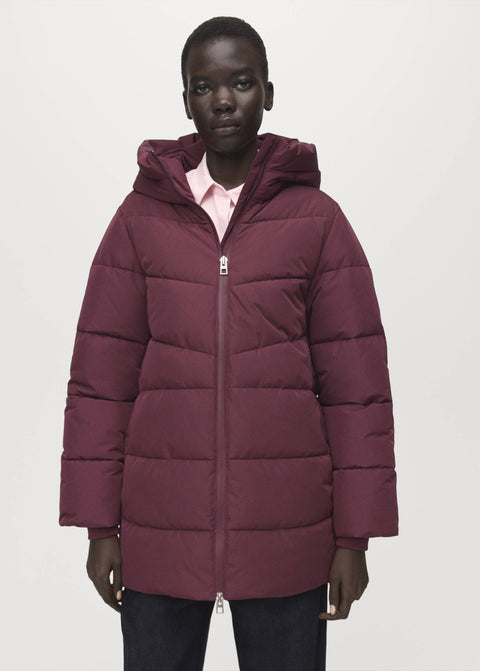 Mango puffer coat tokyo in garnet