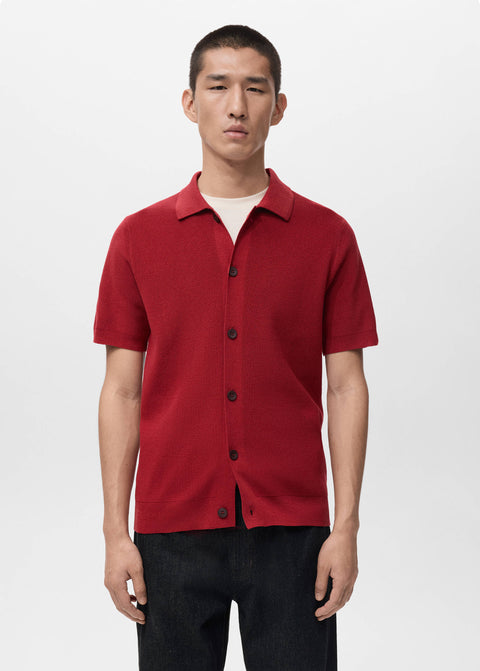 Mango shirt lino in red