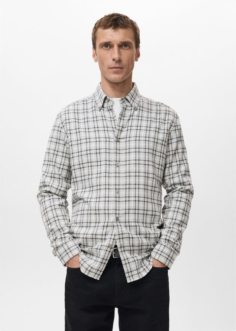 Mango shirt roma in light vigore grey