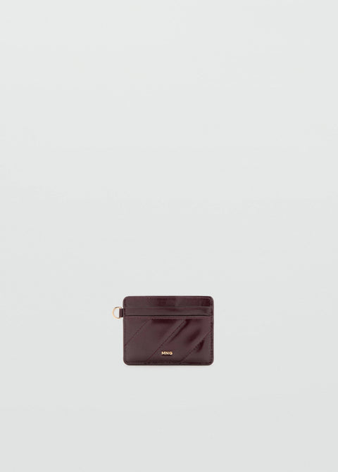 Mango card holder diagonal in eggplant