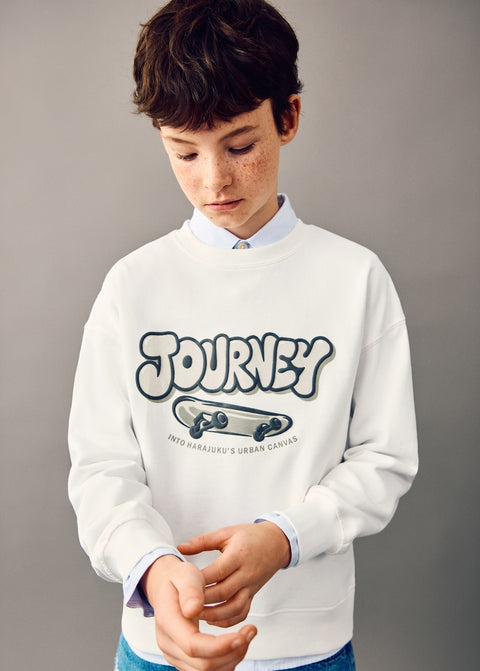 Mango sweatshirt journey in off white