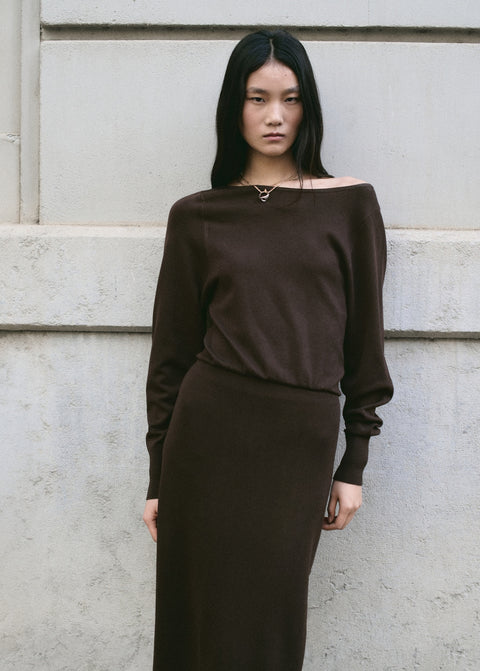 Mango dress carota in chocolate